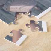 Mr & Mrs add family name photo date wedding family ジグソーパズル (側面)