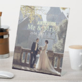 Mr & Mrs add family name photo date wedding family 台座サイン (インサイチュ)