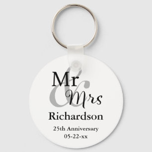 Mr & Mrs Anniversy Keyrings Name & 結婚 Date(氏と夫人の記念 キーホルダー
