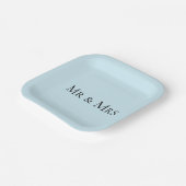 Mr & Mrs Blue Color ペーパープレート (傾斜あり)