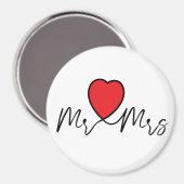 Mr & Mrs bruiloft- huwelijks decoratie met hartjes マグネット (正面/裏面)