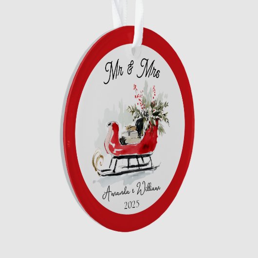 Mr Mrs First Christmas Housewarming mr and mrs オーナメント (正面)