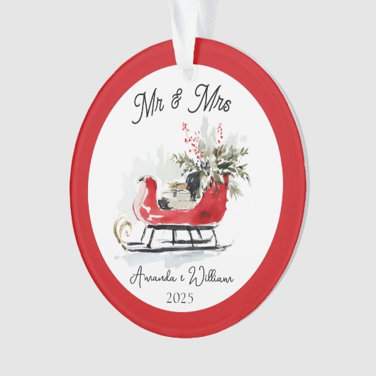 Mr Mrs First Christmas Housewarming mr and mrs オーナメント (正面)