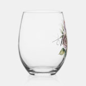 Mr & Mrs Floral Script  ステムなしワイングラス (右)