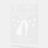 Mr. & Mrs. Forever After Personalized Wedding アクリルサイン (傾斜)