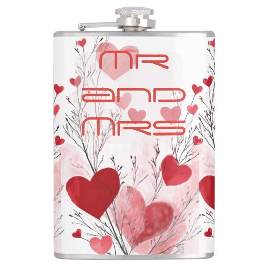 Mr & Mrs Forever Timeless Elegance Romantic Couple フラスク (正面)