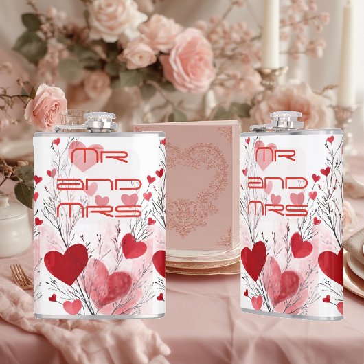 Mr & Mrs Forever Timeless Elegance Romantic Couple フラスク