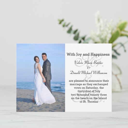 Mr.& Mrs. Gray - Photo Moridge Announcement 招待状 (スタンド正面)