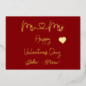 Mr & Mrs Happy Valentine's Day 箔シーズンカード (正面)