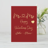 Mr & Mrs Happy Valentine's Day Flat Holiday Card シーズンカード (スタンド正面)