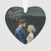 Mr. & Mrs. Heartの形をしたクリスマスとしての私たちの初めてのクリスマス オーナメント (正面)