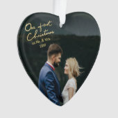Mr. & Mrs. Heartの形をしたクリスマスとしての私たちの初めてのクリスマス オーナメント (正面)