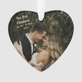 Mr. & Mrs. Heartの形をしたクリスマスとしての私たちの初めてのクリスマス オーナメント (正面)