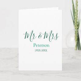 Mr & Mrs last name married year wedding engagement カード