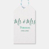 Mr & Mrs last name married year wedding engagement ギフトタグ (正面)