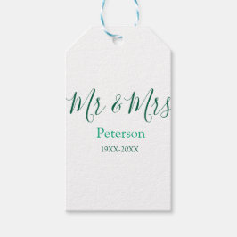 Mr & Mrs last name married year wedding engagement ギフトタグ