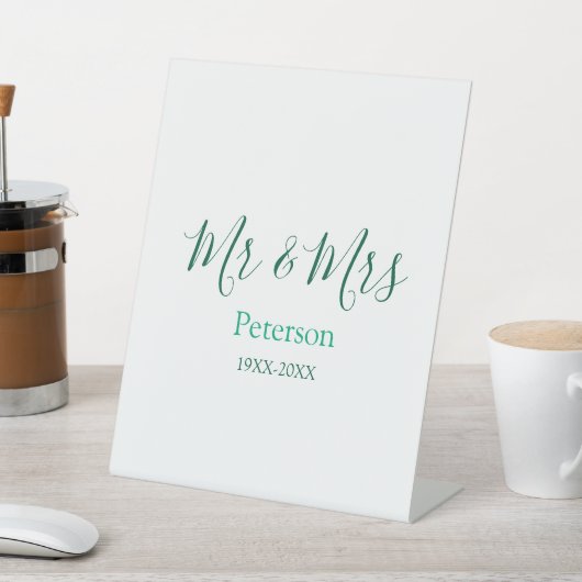 Mr & Mrs last name married year wedding engagement 台座サイン (インサイチュ)