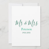 Mr & Mrs last name married year wedding engagement 招待状 (裏面)