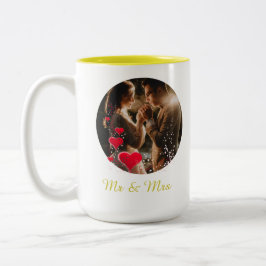 Mr Mrs Love Birds Photo Mug ツートーンマグカップ