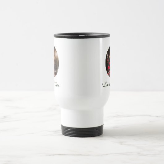 Mr Mrs Love Birds Photo Mug トラベルマグ (中央)