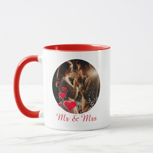 Mr Mrs Love Birds Photo Mug マグカップ (左)
