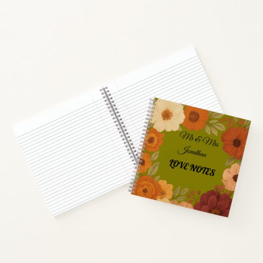Mr & Mrs Love Notes Custom Couple ノートブック (内部)