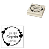 Mr&Mrs Names and Wedding Date Romantic Stamp ラバースタンプ (押印)