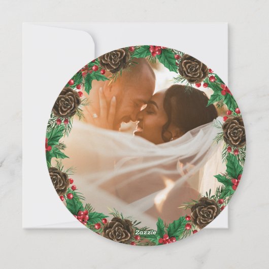 Mr. & Mrs. Newlywedsの初めてのクリスマス写真 シーズンカード (裏面)