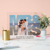 Mr. Mrs. Newlyweds写真のアクリル結婚サイン アクリルサイン (ウェディング)