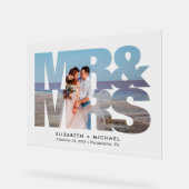 Mr. Mrs. Newlyweds写真のアクリル結婚サイン アクリルサイン (傾斜)