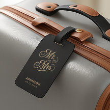 Mr. & Mrs. Newlyweds金ゴールドスクリプトブラック結婚ズ