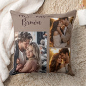 Mr & Mrs Personalized Photo Throw Pillow クッション (ブランケット)