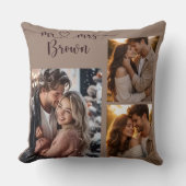 Mr & Mrs Personalized Photo Throw Pillow クッション (正面)