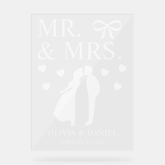 Mr. & Mrs. Personalized Wedding アクリルサイン (正面)
