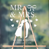 Mr. & Mrs. Personalized Wedding アクリルサイン (ニュートラル)