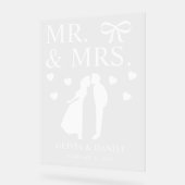 Mr. & Mrs. Personalized Wedding アクリルサイン (傾斜)
