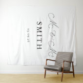 Mr & Mrs Personalized Wedding Backdrop Banner タペストリー (インサイチュ(横))