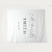 Mr & Mrs Personalized Wedding Backdrop Banner タペストリー (正面(横))