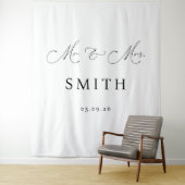Mr & Mrs Personalized Wedding Backdrop Banner タペストリー (インサイチュ)
