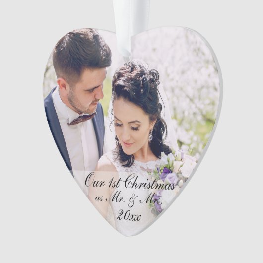 Mr. & Mrs. PhotoオーナメントWとしての初めてのクリスマス オーナメント (正面)