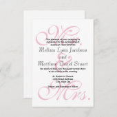 Mr.& Mrs. Pink - 3 x 5結婚式招待状 招待状 (正面/裏面)