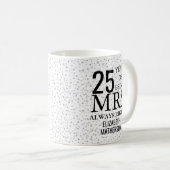 Mr Mrs Right 楽しい25周年記念シルバーハート コーヒーマグカップ (正面右)