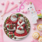 Mr. & Mrs. Santa Claus  ペーパープレート (パーティー)