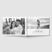 Mr. & Mrs. Script エレガント Photoモダン結婚の ゲストブック (全面)