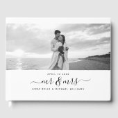 Mr. & Mrs. Script エレガント Photoモダン結婚の ゲストブック (正面)