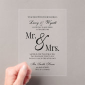 Mr. & Mrs. Scripty Black & White結婚式招待状 アクリル招待状 (インサイチュ (ポータブル))