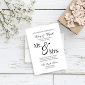 Mr. & Mrs. Scripty Black & White結婚式招待状 招待状