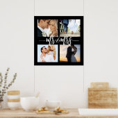 Mr. & Mrs. Square 4 Photo Collage Poster ポスター (キッチン)