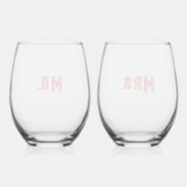  Mr. & Mrs. Stemless Wine Glasses ステムなしワイングラス (裏面)
