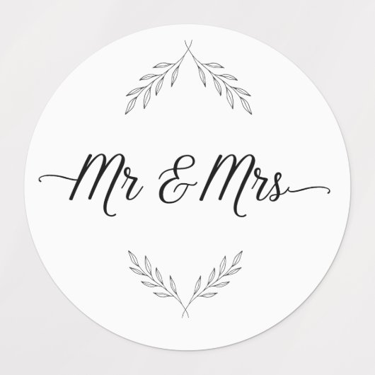 Mr. & Mrs. Stickers ラベル (デザイン2)